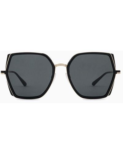 Emporio Armani Square Oversized Sunglasses Asian Fit - White