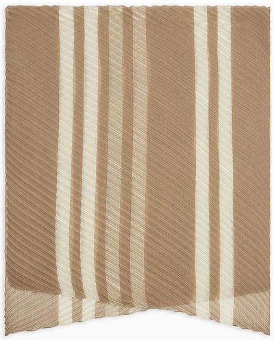Emporio Armani Striped Viscose-blend Stole With Lurex - White