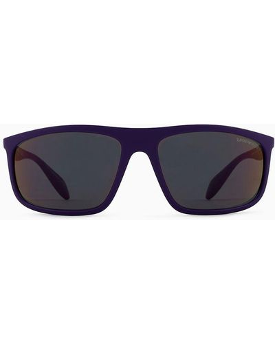 Emporio Armani Lunettes De Soleil Forme Aviateur - Bleu