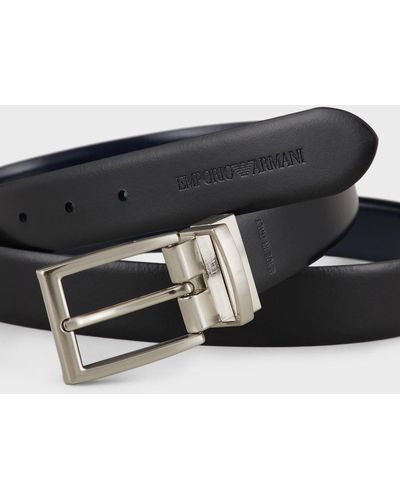 Emporio Armani Glossy Leather Reversible Belt - Multicolour