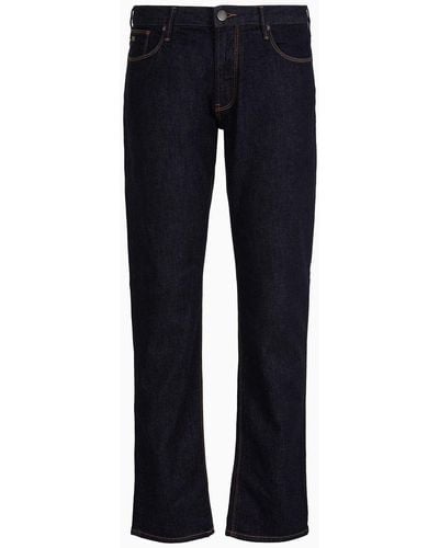 Emporio Armani J06 Slim-fit, Washed, 11.5 Oz Comfort-denim Jeans - Blue