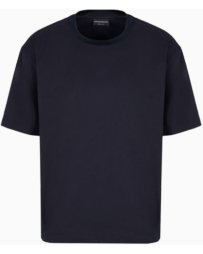 Emporio Armani Stretch Satin Shirting T-shirt - Blue