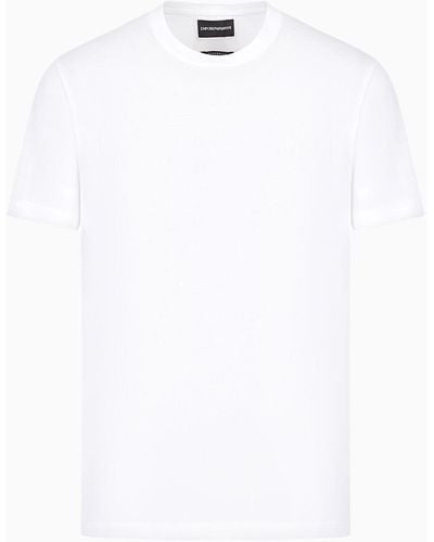 Emporio Armani Jersey T-shirt With Jacquard Logo - White