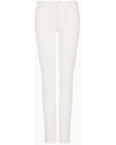 Emporio Armani Jean J18 Taille Haute Et Jambe Skinny En Tissu Stretch Teint En Pièce - Blanc