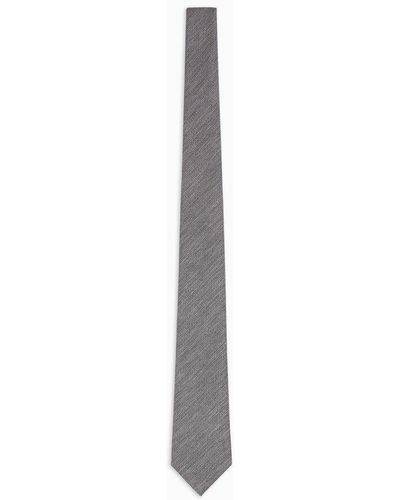 Emporio Armani Krawatte Aus Jacquard-lyocell-mischgewebe - Weiß