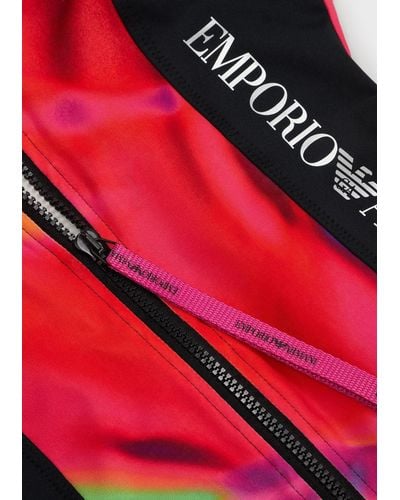 Emporio Armani Costume Intero Nylon Riciclato Sustainable Collection - Rosso
