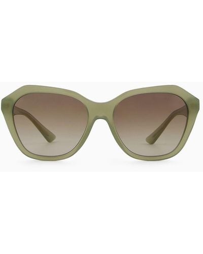 Emporio Armani Sonnenbrille Mit Unregelmäßig Geformter Fassung - Grün