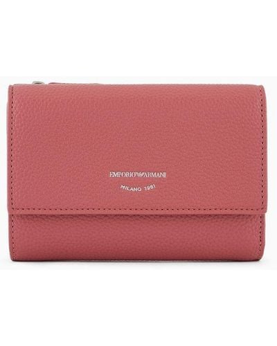 Emporio Armani Myea Bifold Wallet With Deer Print - Red
