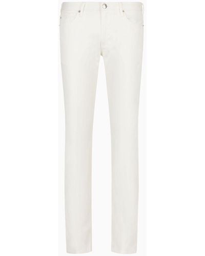 Emporio Armani J06 Slim-fit Stretch Twill Jeans - White