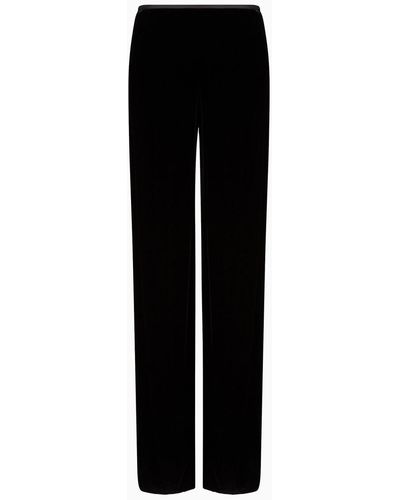 Emporio Armani Pantalones Palazzo De Terciopelo - Negro