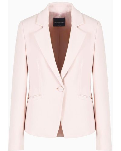 Emporio Armani Cady Crêpe Jacket With Lapels - Pink