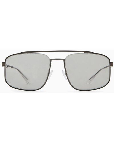 Emporio Armani Sonnenbrille Mit Rechteckiger Fassung Für Herren - Grau