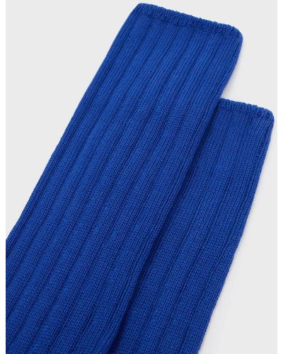 Emporio Armani Sustainable Collection Ribbed Organic-cotton Knee-high Socks - Blue