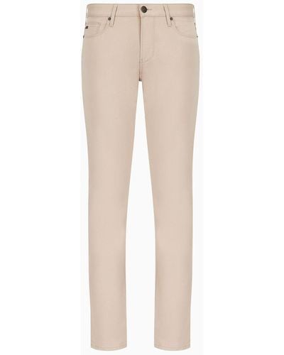 Emporio Armani Jeans J06 Slim Fit In Gabardina Stretch - Neutro