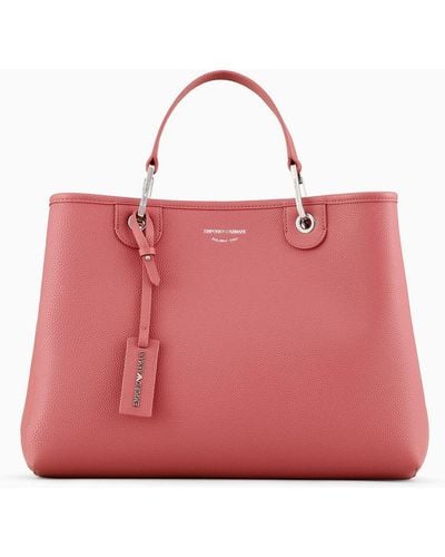 Emporio Armani Medium Myea Shopper Bag With Deer Print - Pink