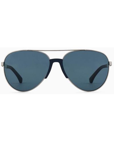 Emporio Armani Sonnenbrille Mit Pilotenfassung - Blau