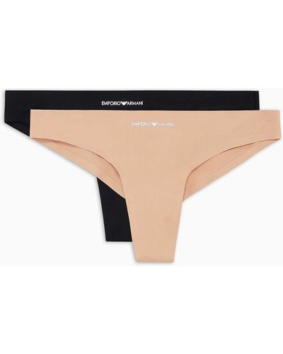 Emporio Armani Brazilian Slip Aus Gebondeter Mikrofaser 2er-pack - Mehrfarbig