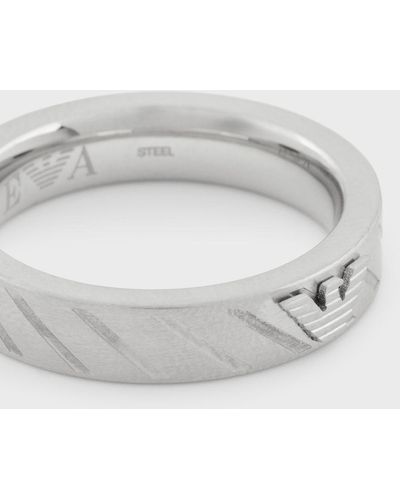 Emporio Armani Ring Aus Edelstahl - Weiß