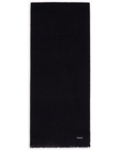 Emporio Armani Brushed Wool Scarf - Black