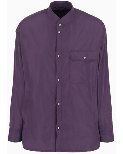Emporio Armani Water-repellent, Lightweight Nylon Shirt Jacket - Purple