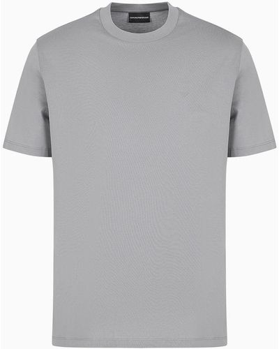 Emporio Armani T-shirt In Jersey Mercerizzato Travel Essential - Grigio