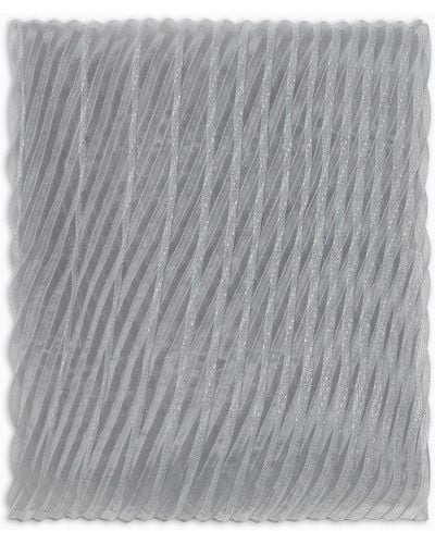 Emporio Armani Stola Aus Plissiertem Lurexgewebe Mit Muster In Dégradé-optik - Grau