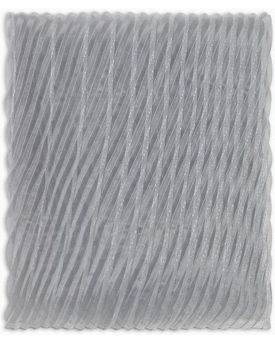 Emporio Armani Gradient, Lurex Patterned Pleated Stole - Grey