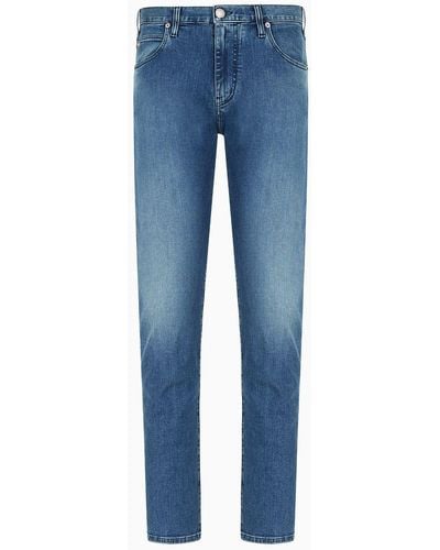 Emporio Armani Jeans J45 Regular Fit In Comfort Denim Twill - Blu