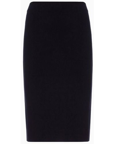 Emporio Armani Milano-stitch Pencil Skirt - Black