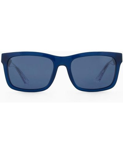 Emporio Armani Gafas De Sol De Forma Rectangular - Azul