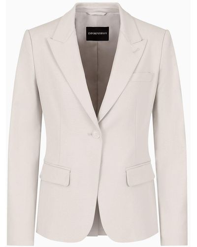 Emporio Armani Cotton-blend Single-breasted Jacket - Pink