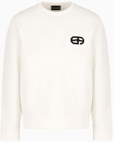 Emporio Armani Sudadera De Punto Double Con Logotipo Ea Bordado En Relieve - Neutro