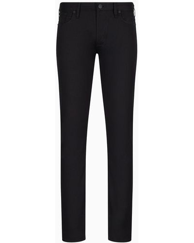 Emporio Armani J06 Stretch-twill Slim-fit Pants - Black