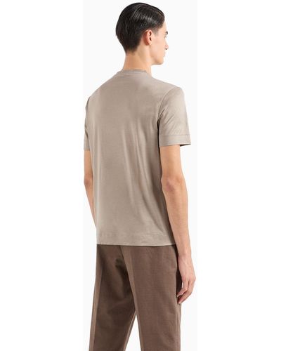 Lyocell-blend jersey T-shirt with Armani Sustainability Values EA