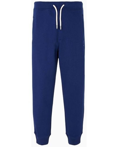 Emporio Armani Pantaloni Jogger Con Coulisse In Jersey Organico Asv Capsule - Blu