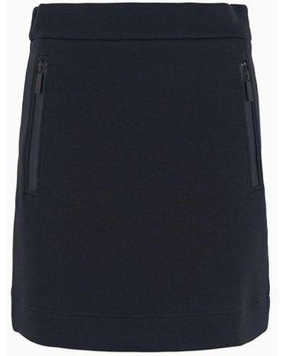 Emporio Armani Minifalda De Tubo En Punto Doble - Azul