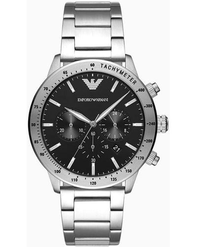 Emporio Armani Men's Chronograph Stainless Steel Watch - Grey