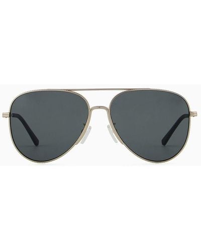Emporio Armani Aviator Sunglasses Asian Fit - Metallic
