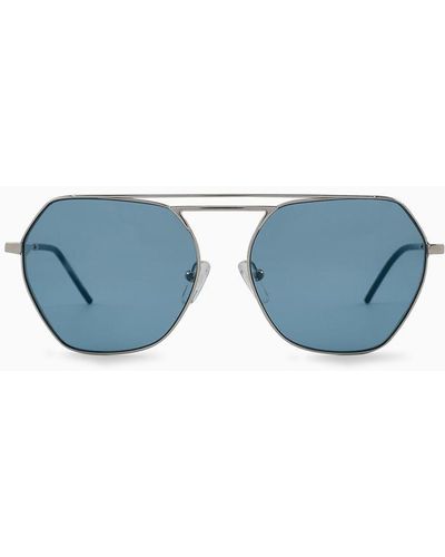 Emporio Armani Irregular-shaped Sunglasses - Blue