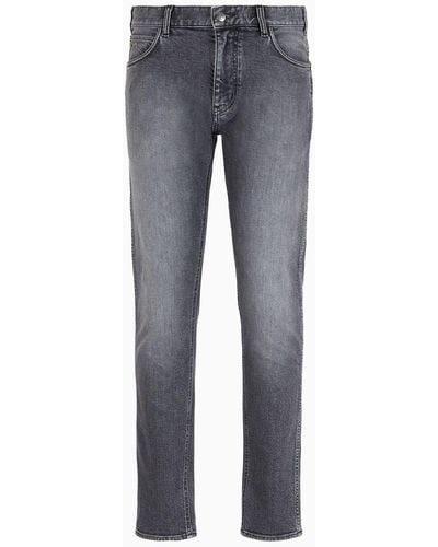 Emporio Armani J16 Slim-fit, Washed Denim Jeans - Blue
