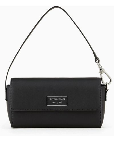 Emporio Armani Myea Mini Shoulder Bag In Ecological Leather - Black