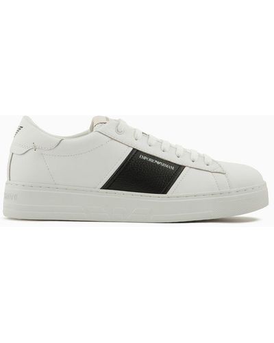 Emporio Armani Deportivas De Piel Con Detalle De Logotipo - Blanco