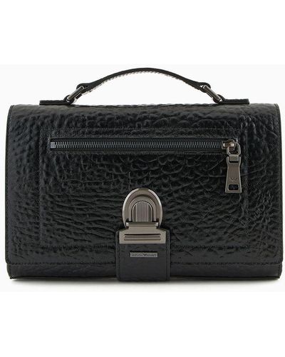 Emporio Armani Borsa A Tracolla In Pelle Granata - Nero