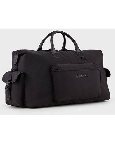 Emporio Armani Recycled-nylon Weekend Bag - Black