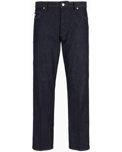 Emporio Armani J69 Loose-fit Jeans In Lightweight Denim Canvas - Blue