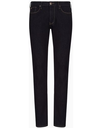Emporio Armani Jeans J06 In Slim Fit Aus Gewaschenem Komfort-denim-twill - Blau
