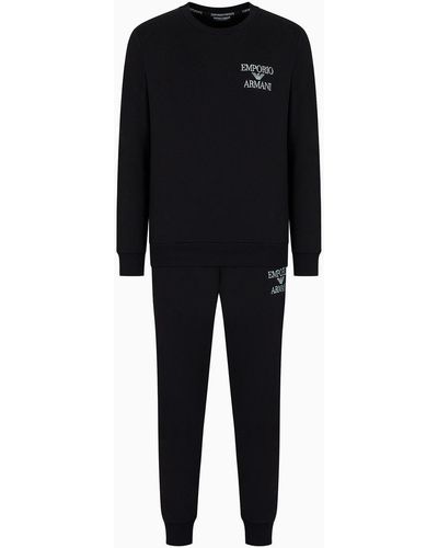 Emporio Armani Loungewear Tracksuit With Logo Embroidery - Black