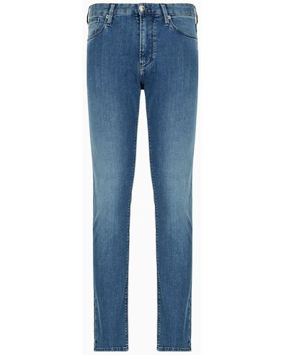 Emporio Armani Vaqueros J06 Slim Fit En Cómoda Sarga De Denim De 9,5 onzas - Azul