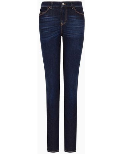Emporio Armani Jeans J18 In Slim Fit Aus Viskose-denim - Blau