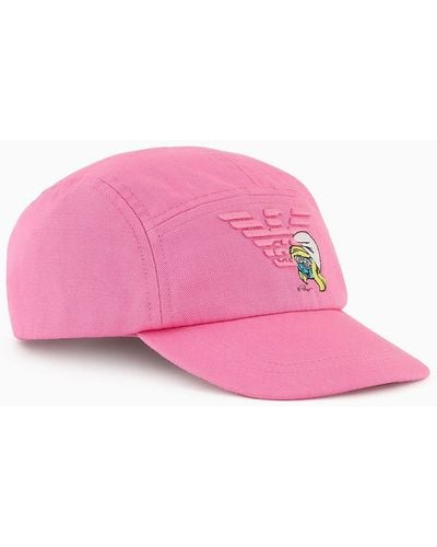 Emporio Armani Baseballcap Mit "the Smurfs"-stickerei - Pink